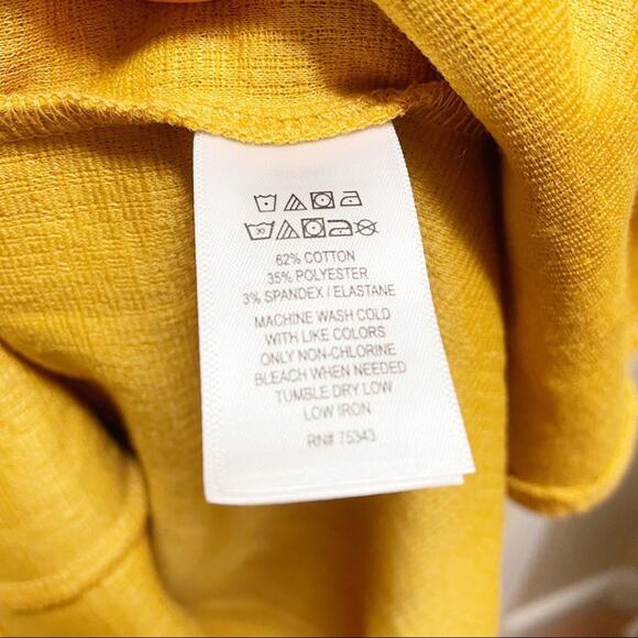 Amaryllis Mustard Yellow Sheath Dress Flutter Sleeve Small - Picture 7 of 7